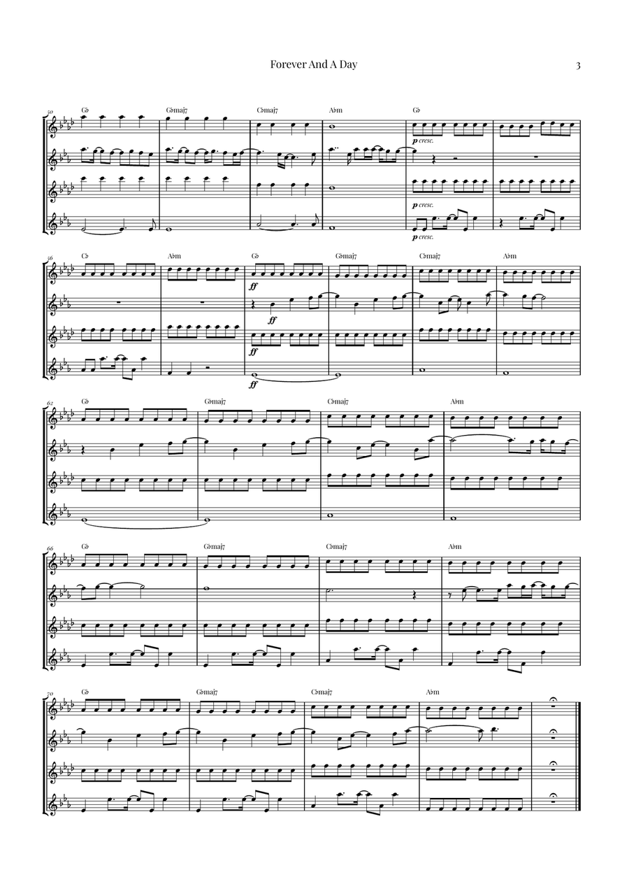 Forever And A Day Saxophone Quartet scores gallery preview page 3