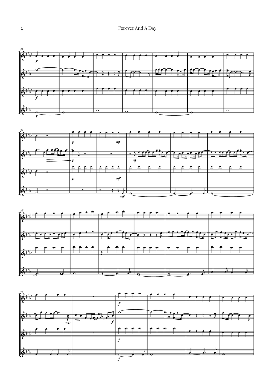 Forever And A Day Saxophone Quartet scores gallery preview page 2