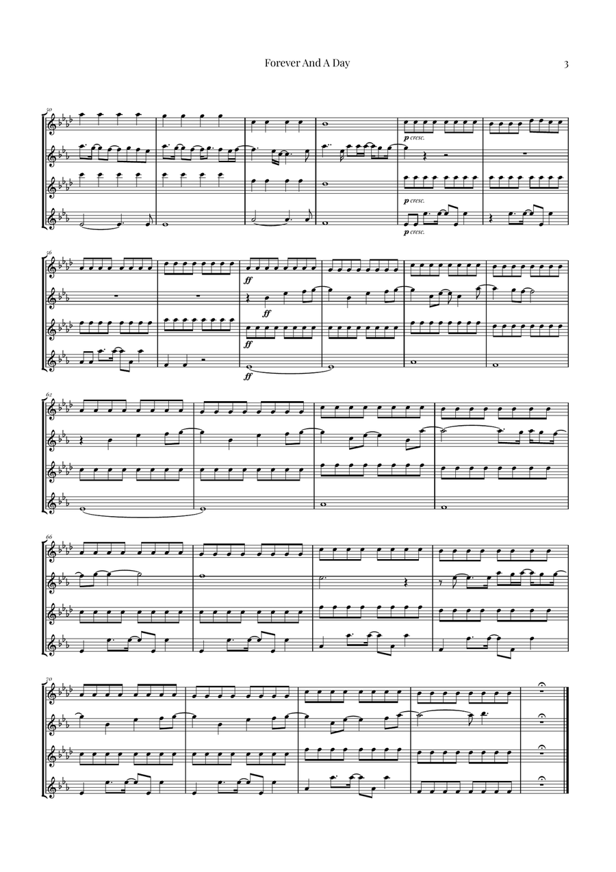 Forever And A Day Saxophone Quartet scores gallery preview page 3