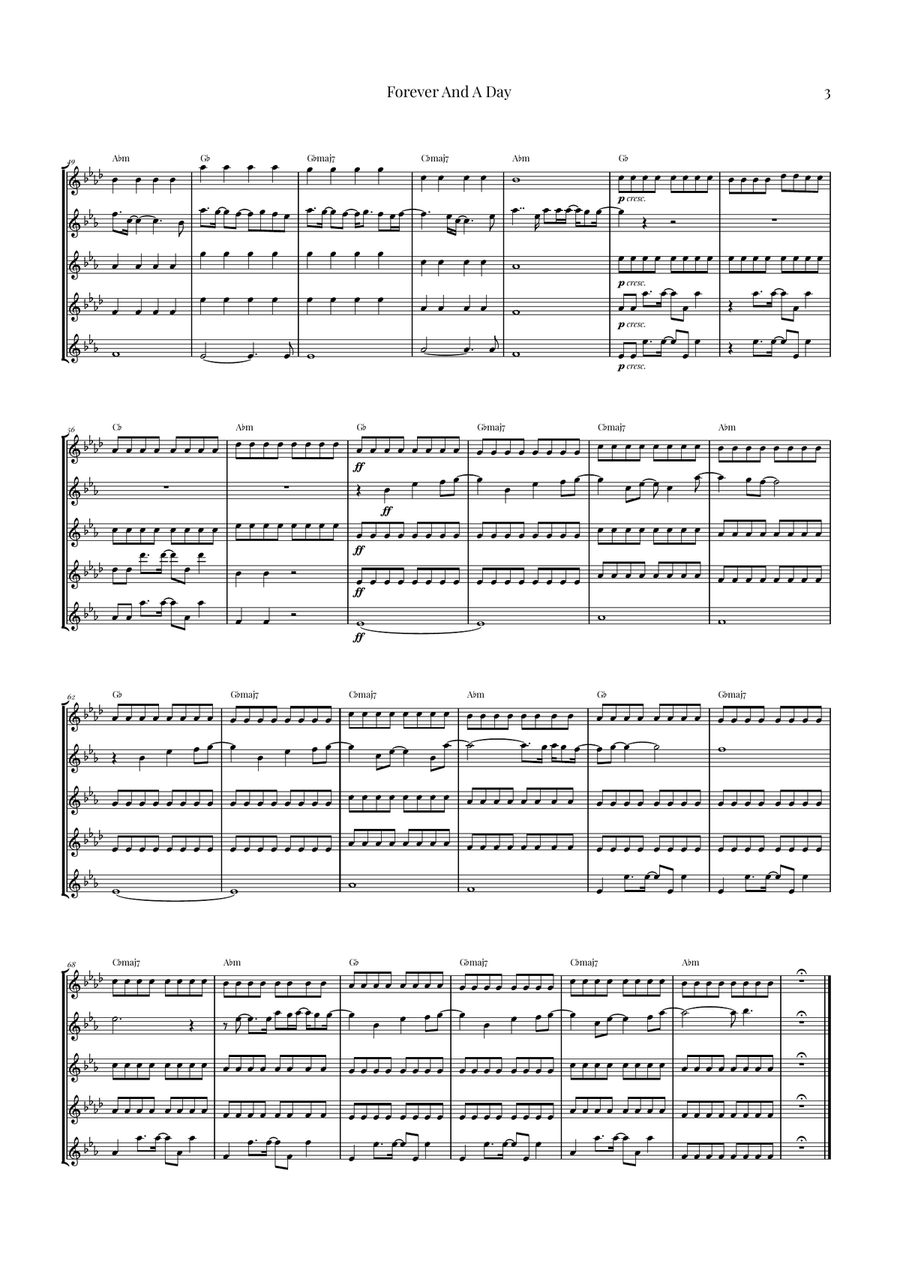 Forever And A Day Saxophone Quintet scores gallery preview page 3