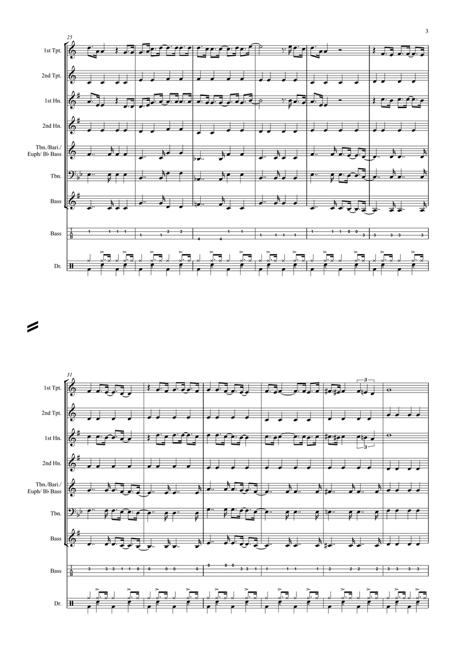 Build Me Up, Buttercup Brass Band scores gallery preview page 3