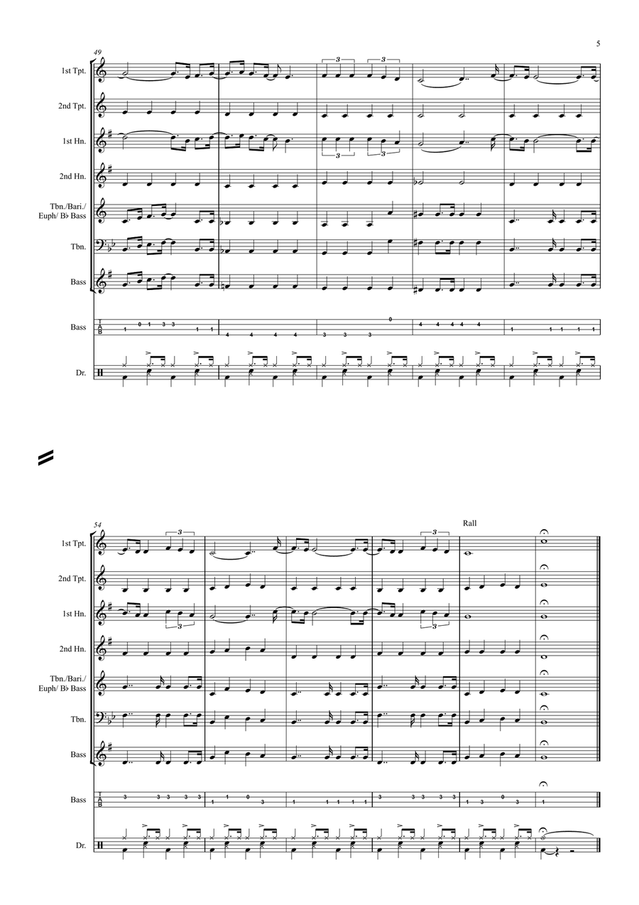 Build Me Up, Buttercup Brass Band scores gallery preview page 5