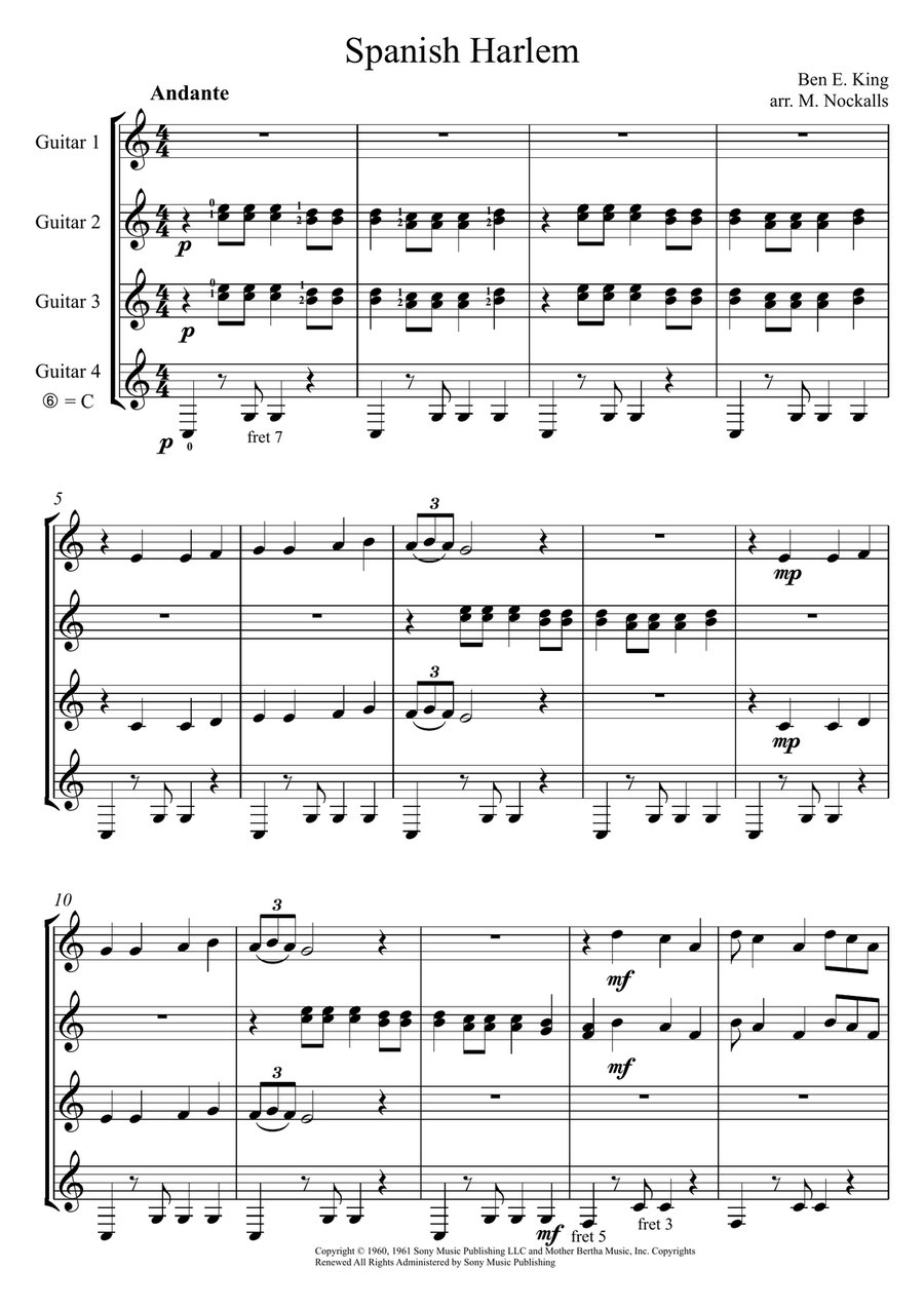 Spanish Harlem Spanish Harlem Guitar Ensemble scores gallery preview page 1