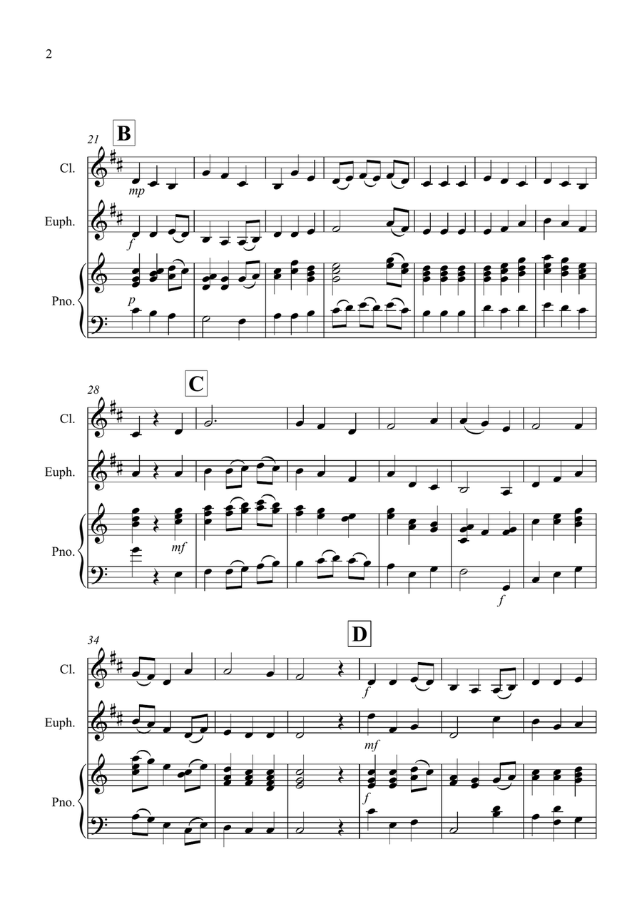 Be Thou My Vision for Clarinet and Euphonium Duet Euphonium Duet scores gallery preview page 2