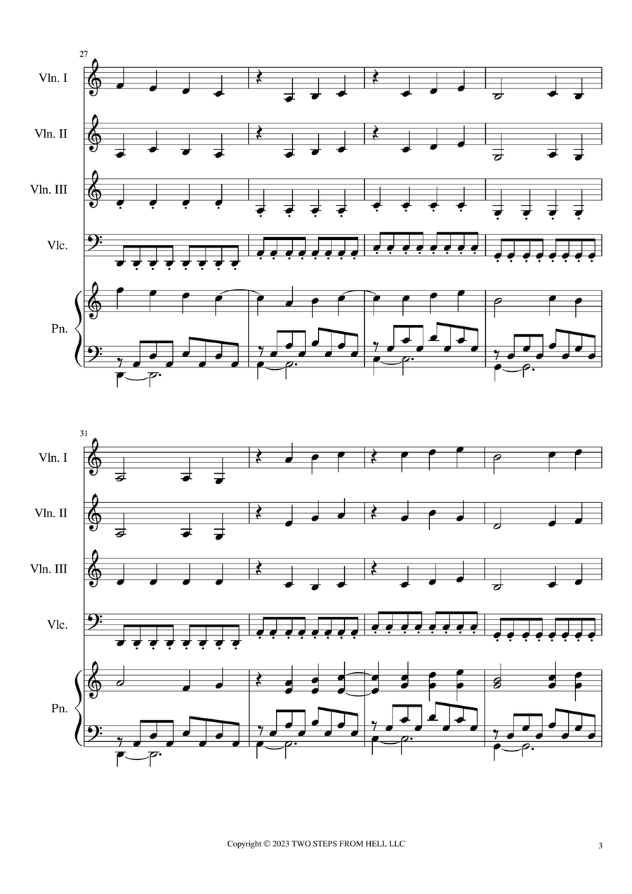 Heart Of Courage - Trailer String Orchestra scores gallery preview page 4