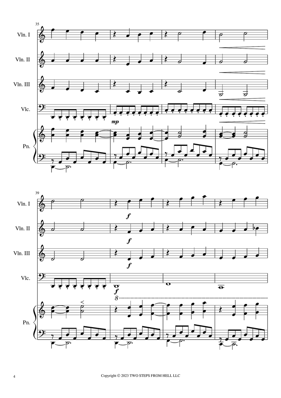Heart Of Courage - Trailer String Orchestra scores gallery preview page 5