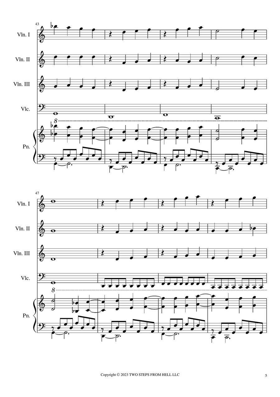Heart Of Courage - Trailer String Orchestra scores gallery preview page 6