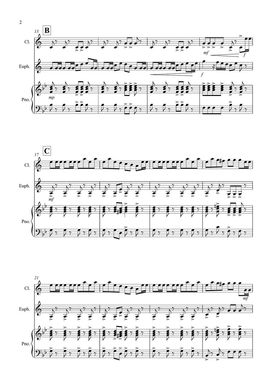 William Tell Overture for Clarinet and Euphonium Duet Euphonium Duet scores gallery preview page 2