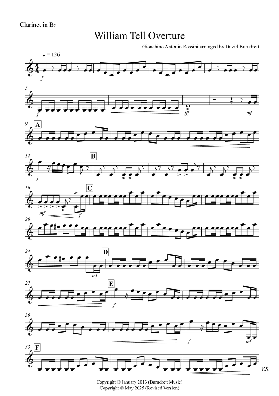 William Tell Overture for Clarinet and Euphonium Duet Euphonium Duet scores gallery preview page 5