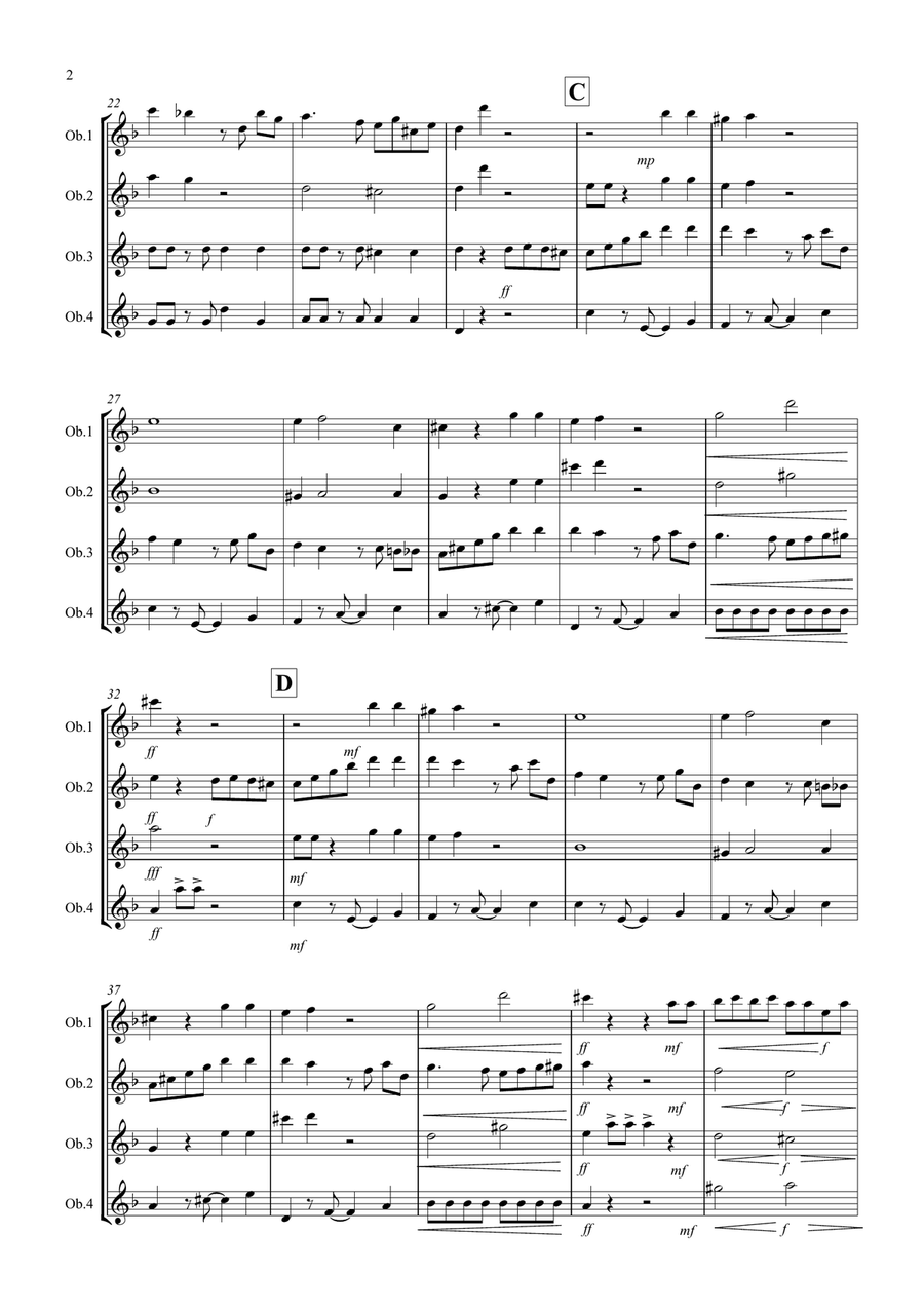 Tasty Tango for Oboe Quartet Woodwind Quartet scores gallery preview page 2
