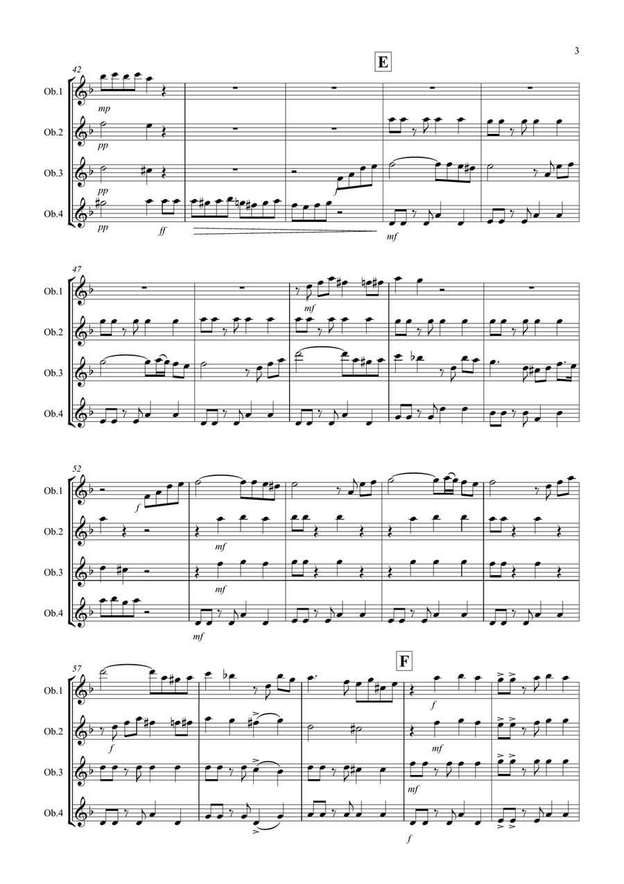 Tasty Tango for Oboe Quartet Woodwind Quartet scores gallery preview page 3