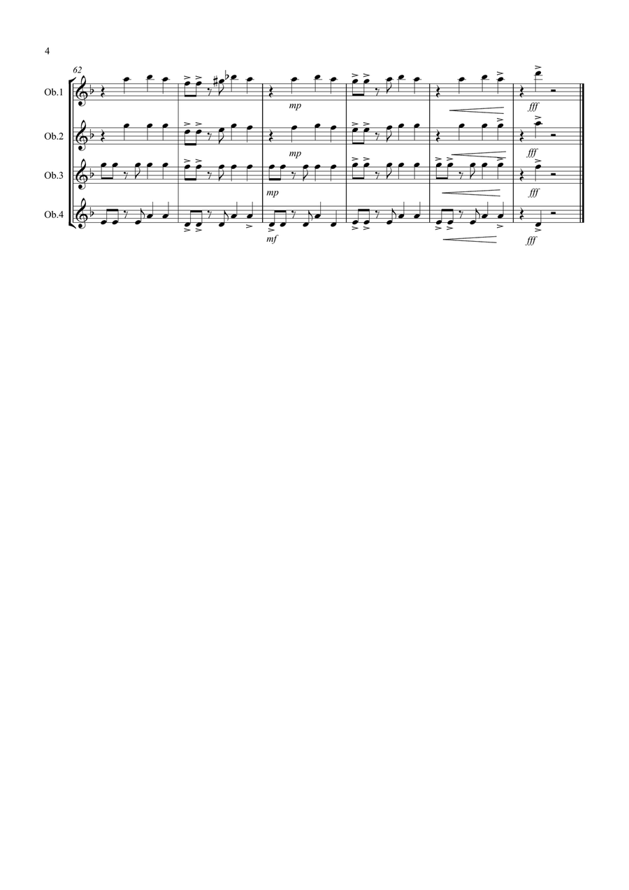 Tasty Tango for Oboe Quartet Woodwind Quartet scores gallery preview page 4