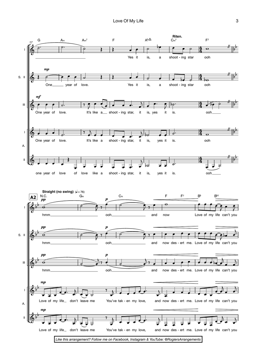 Love Of My Life Choir scores gallery preview page 3