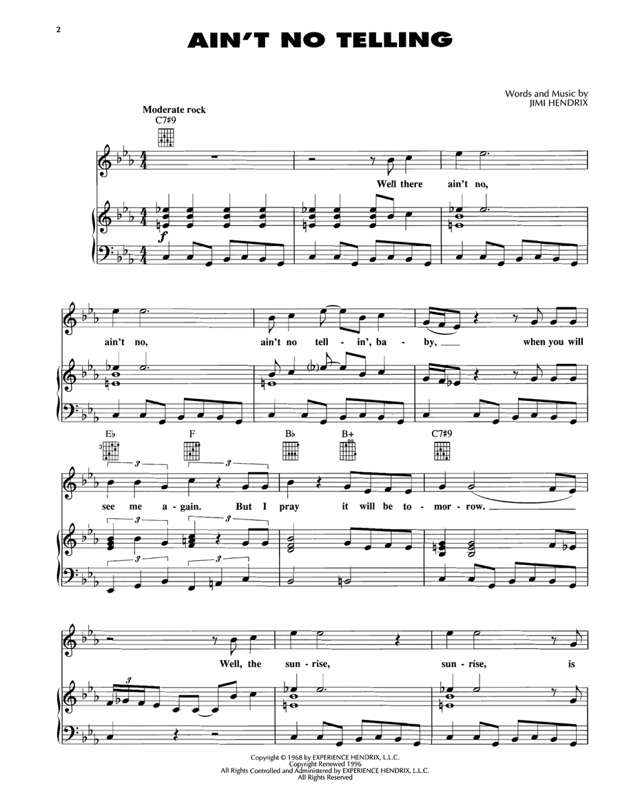 Ain't No Telling Ain't No Telling Piano, Vocal, Guitar scores gallery preview page 1
