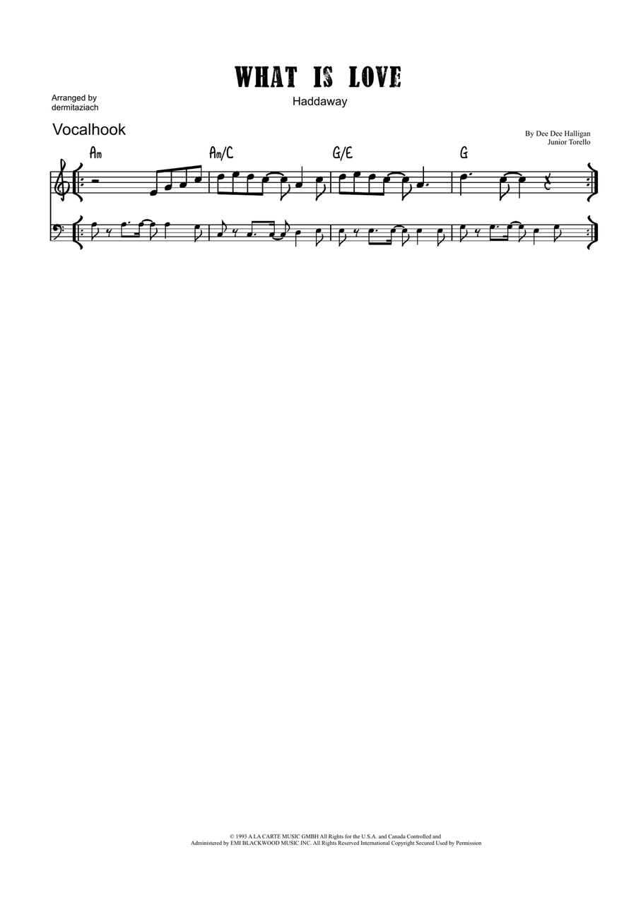 What Is Love What Is Love Piano scores gallery preview page 1