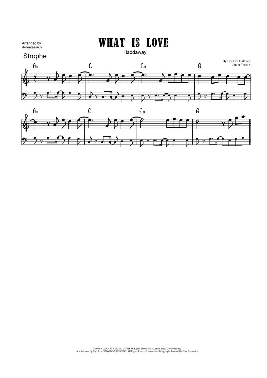 What Is Love What Is Love Piano scores gallery preview page 2