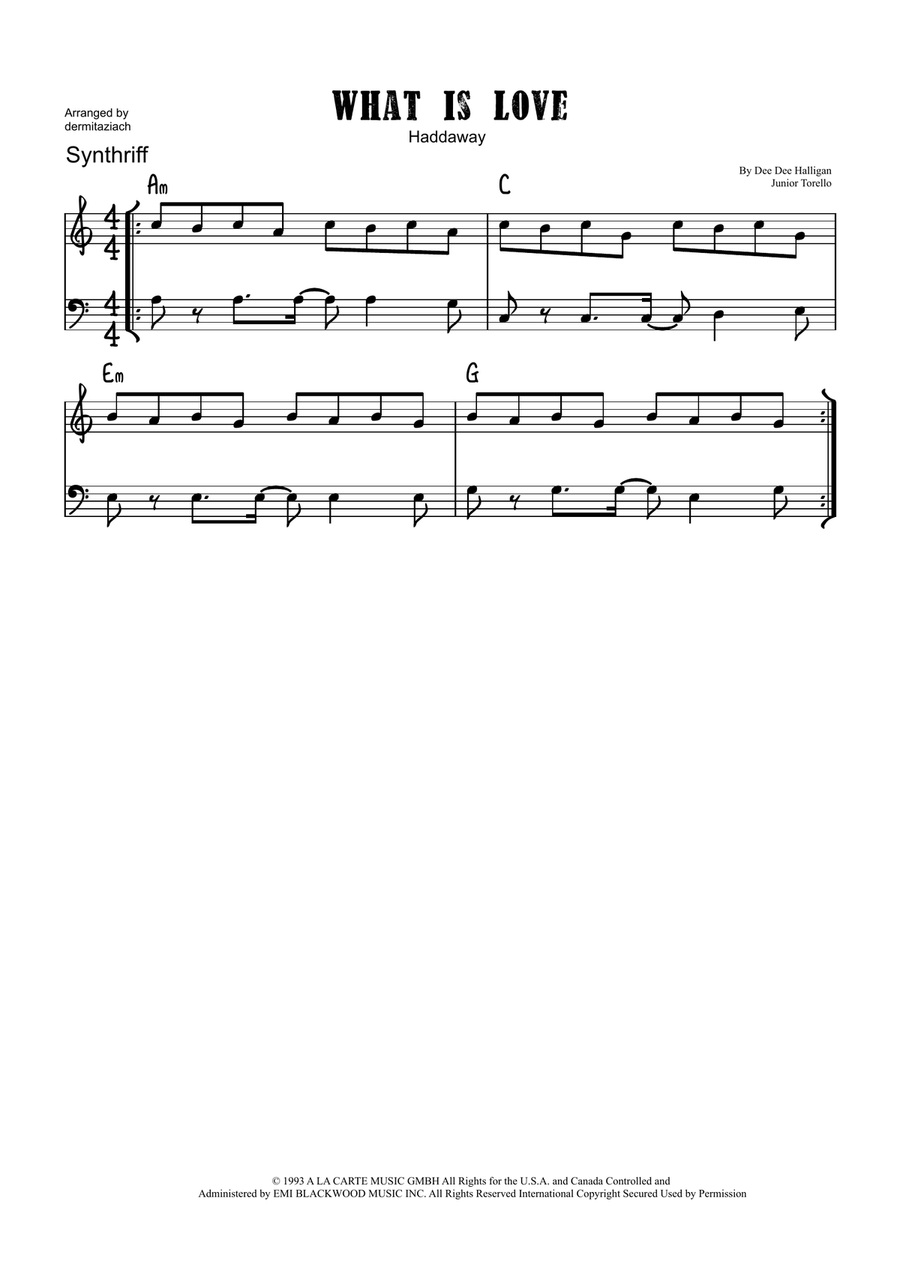 What Is Love What Is Love Piano scores gallery preview page 1