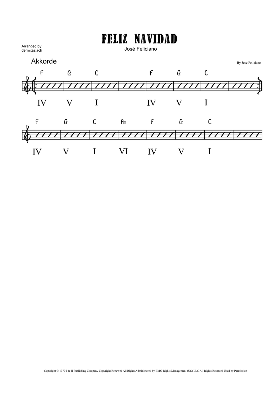 Feliz Navidad Feliz Navidad Piano scores gallery preview page 1