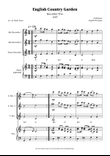 English Country Garden – Recorder Trio Sheet Music (2 Alto Recorders, 1 Tenor + Optional Piano)