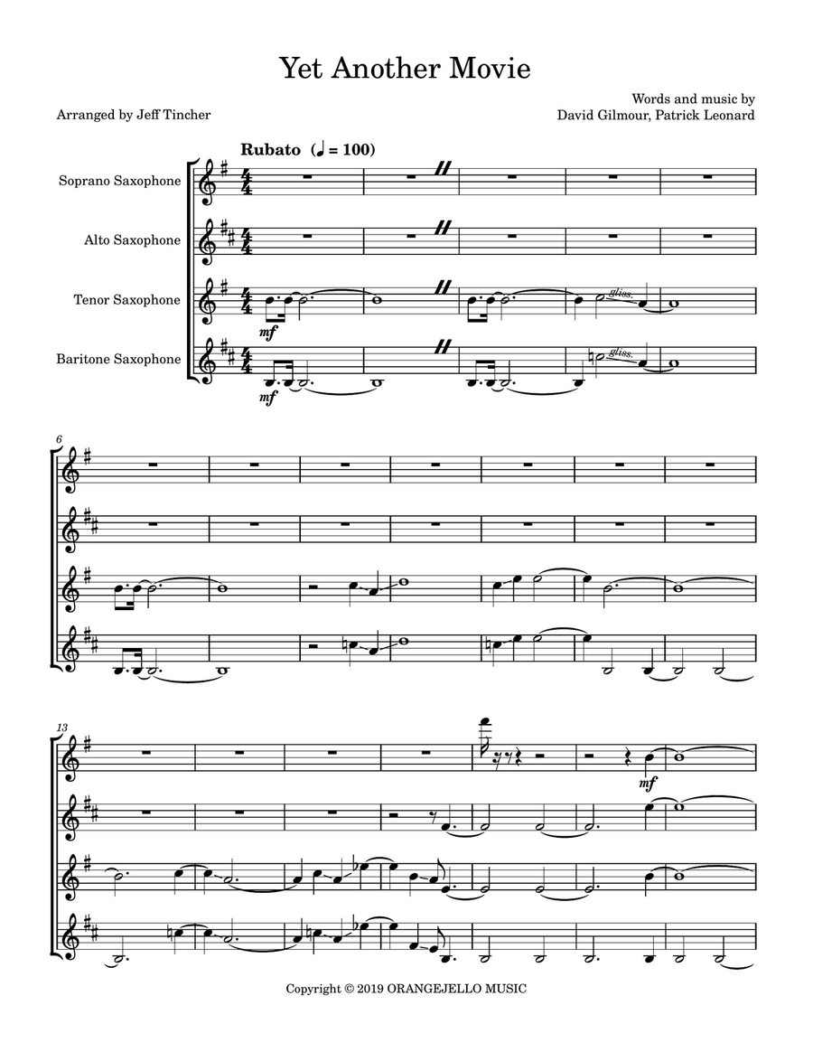 Yet Another Movie Saxophone Quartet scores gallery preview page 2