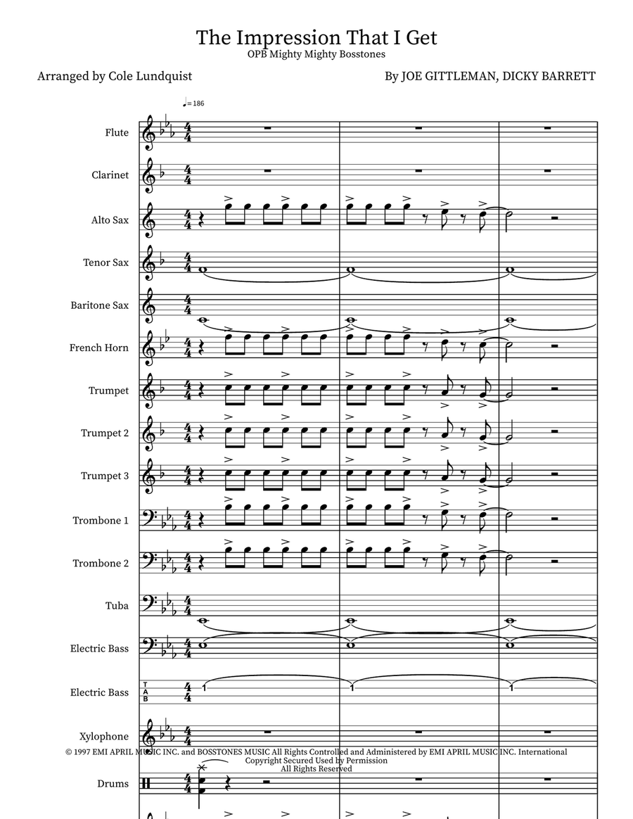 The Impression That I Get Marching Band scores gallery preview page 1
