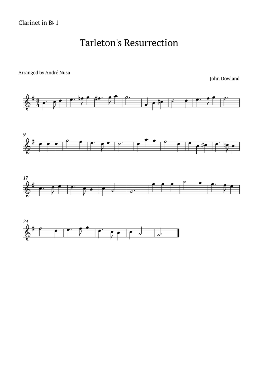 Tarleton's Resurrection Clarinet Duet scores gallery preview page 2