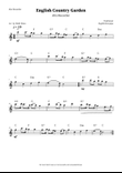 English Country Garden – Alto Recorder Solo Sheet Music (with Chords)