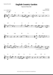 English Country Garden – Soprano Recorder Solo Sheet Music (with Chords)