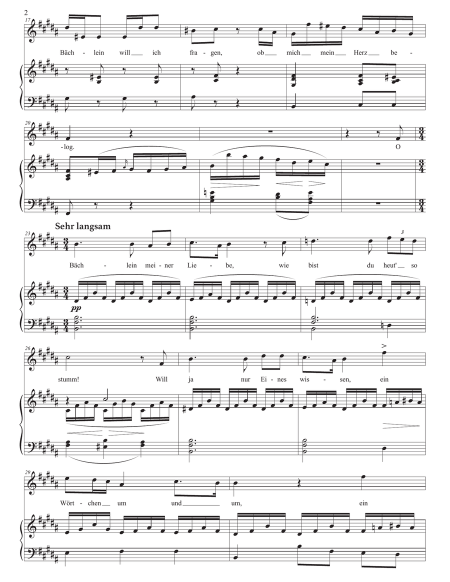 SCHUBERT: Der Neugierige, D. 795 no. 6 (transposed to B major) Piano, Vocal scores gallery preview page 3