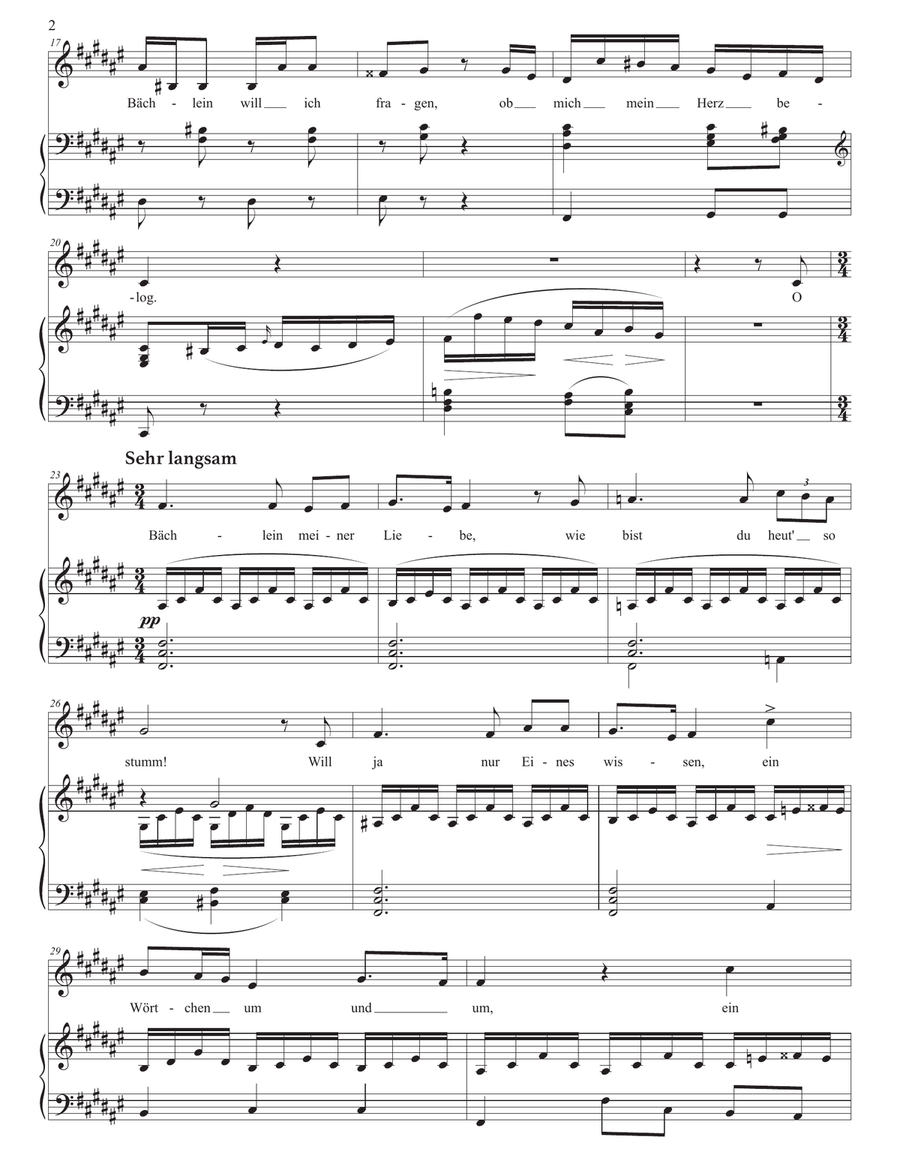 SCHUBERT: Der Neugierige, D. 795 no. 6 (transposed to F-sharp major) Piano, Vocal scores gallery preview page 3