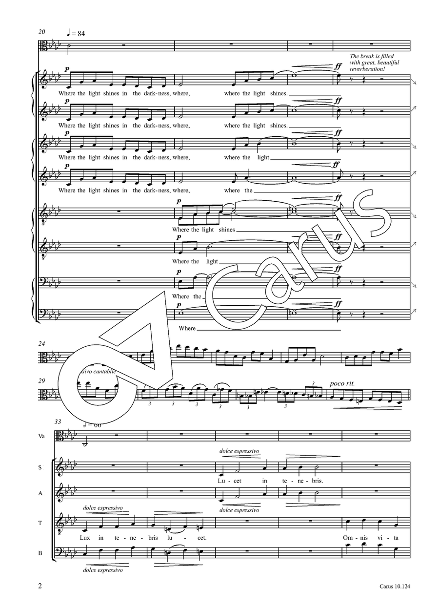 Light Shines in the Darkness SSAATTBB scores gallery preview page 7