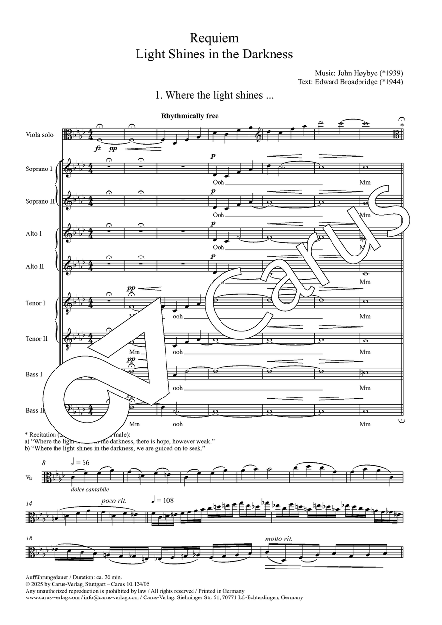 Light Shines in the Darkness SSAATTBB scores gallery preview page 2