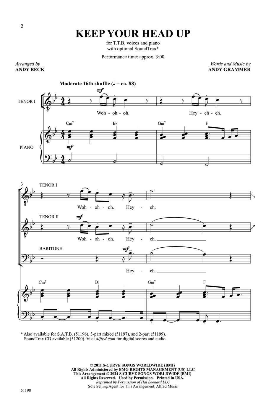 Keep Your Head Up Keep Your Head Up Choir scores gallery preview page 1