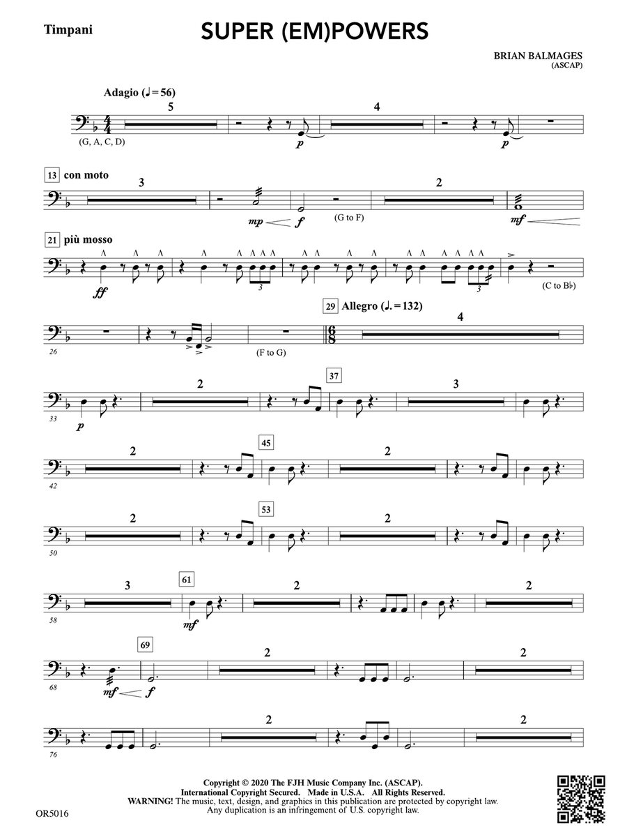 Super (Em)Powers: Timpani Percussion scores gallery preview page 1