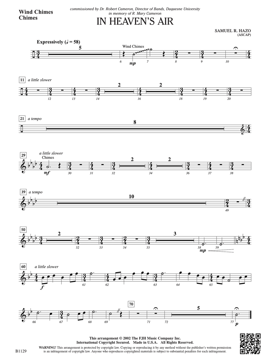 In Heaven's Air: Wind Chimes Part scores gallery preview page 1