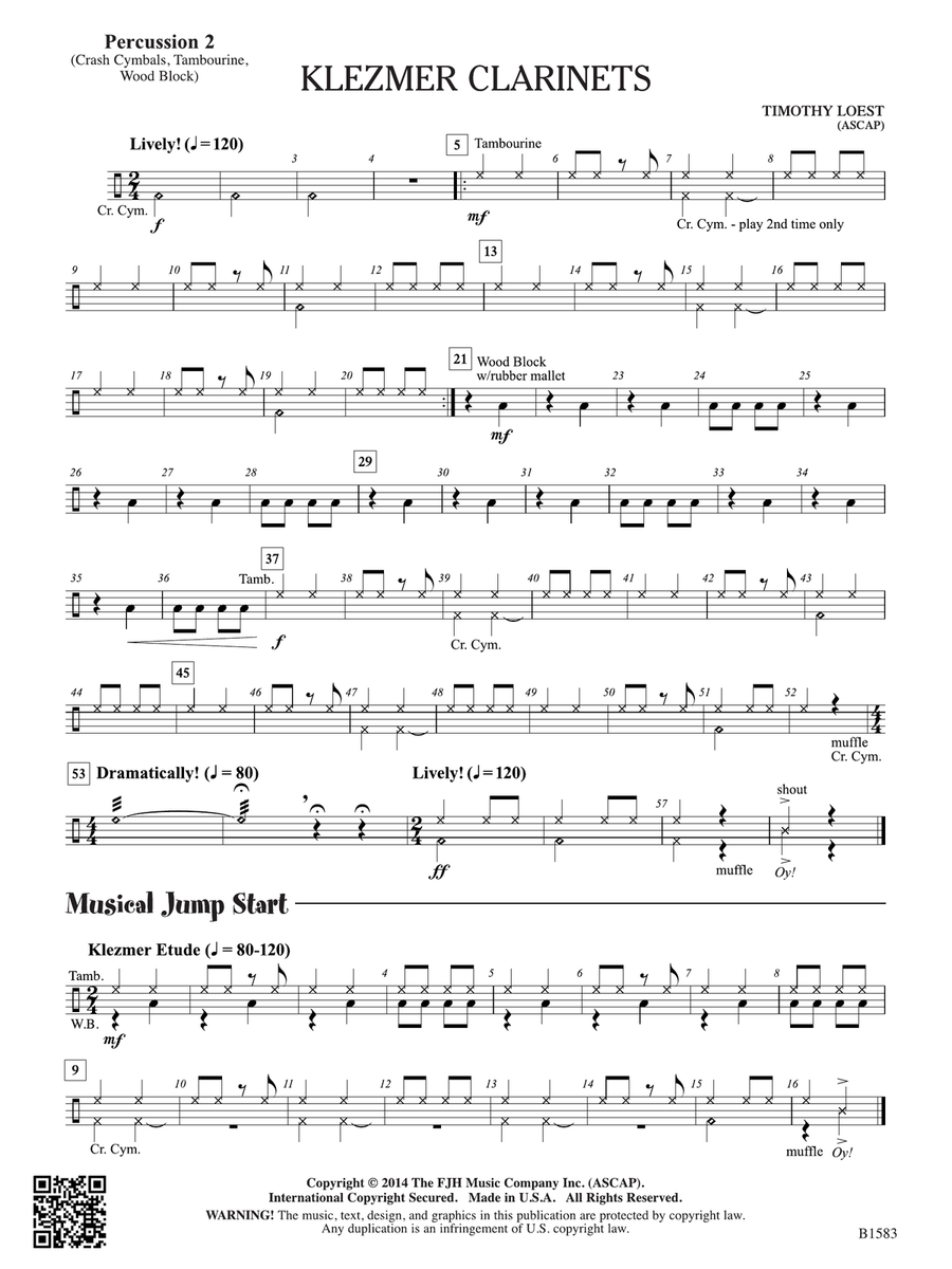 Klezmer Clarinets: Percussion 2 Clarinet scores gallery preview page 1