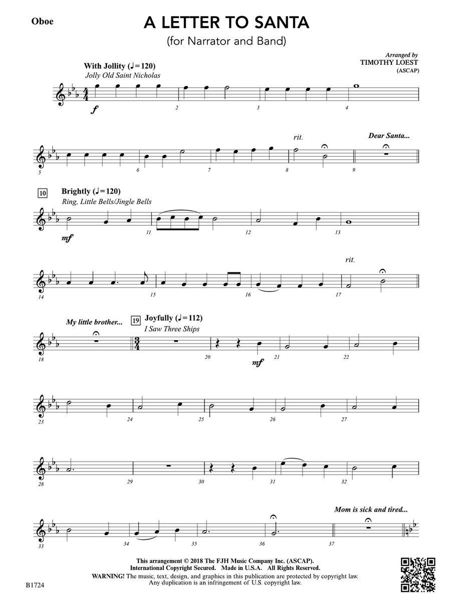 A Letter to Santa: Oboe A Letter to Santa: Oboe Oboe scores gallery preview page 1