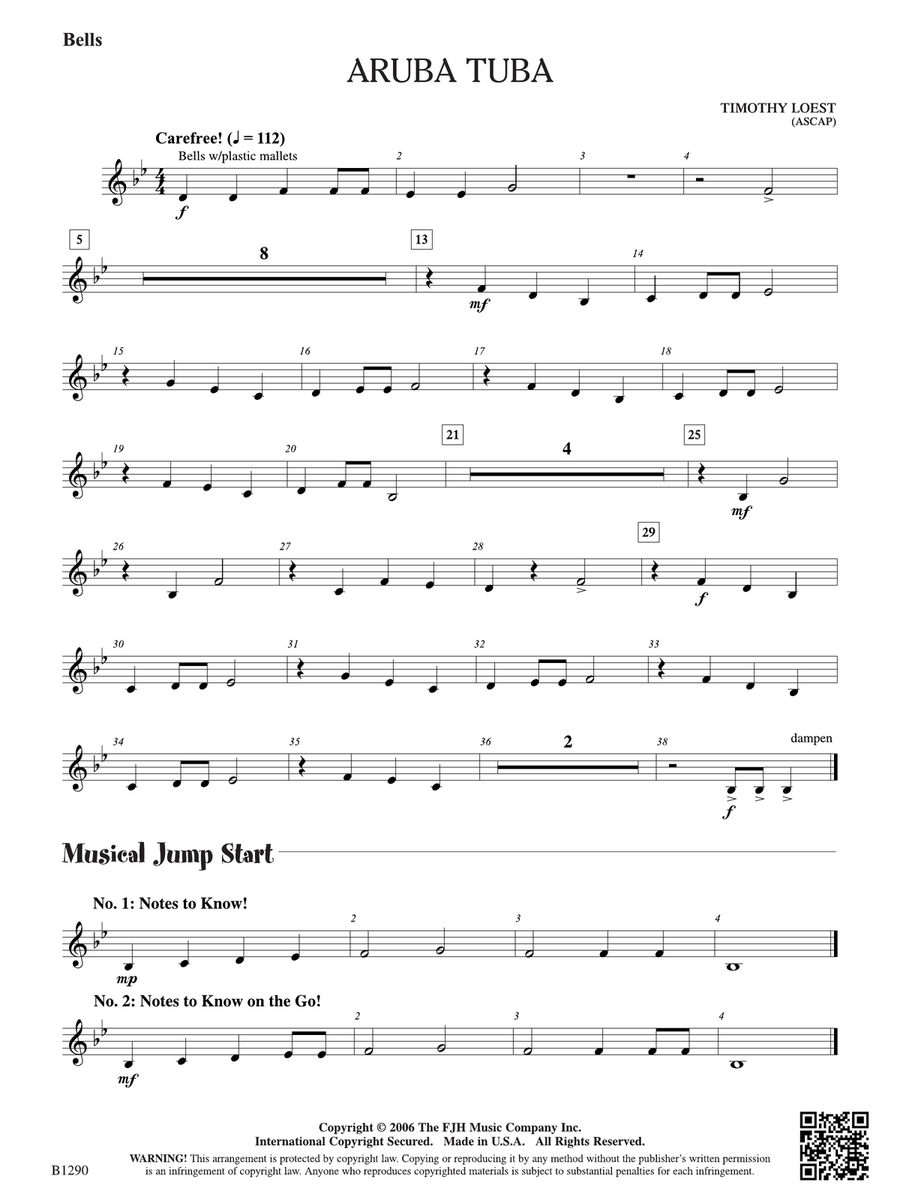 Aruba Tuba: Bells Aruba Tuba: Bells Tuba scores gallery preview page 1