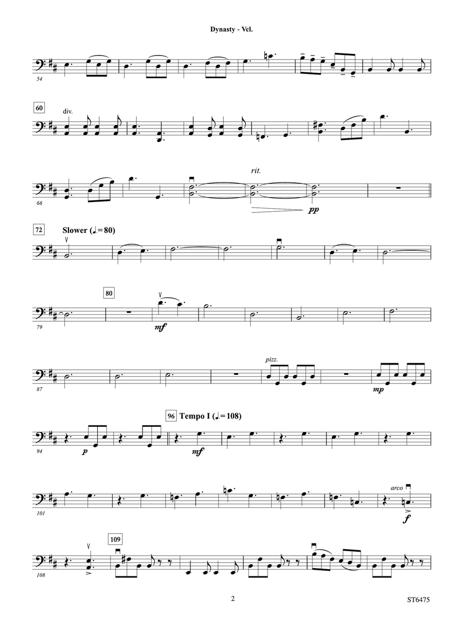 Dynasty: Violoncello Dynasty: Violoncello Part scores gallery preview page 2