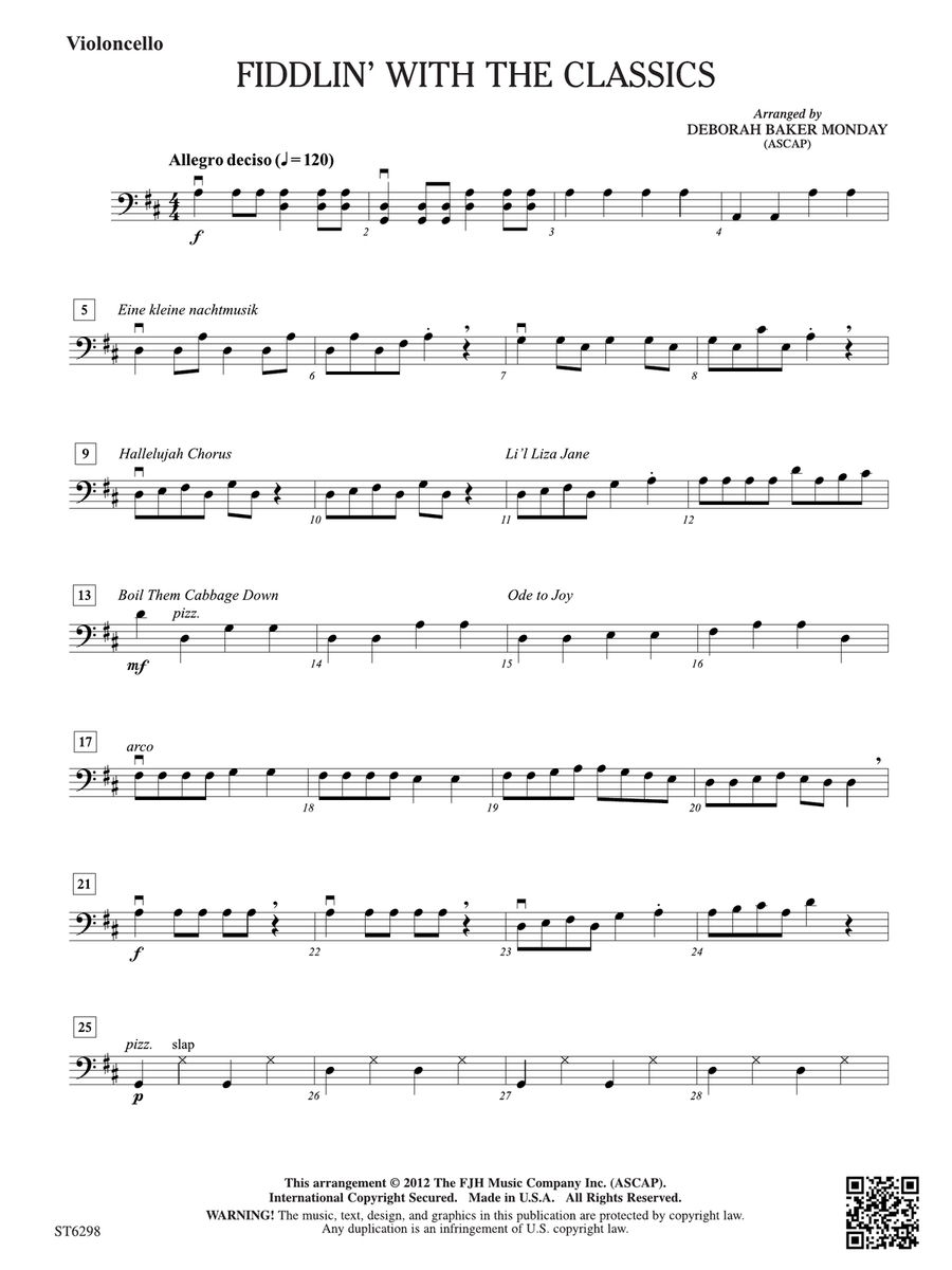 Fiddlin' with the Classics: Violoncello Part scores gallery preview page 1