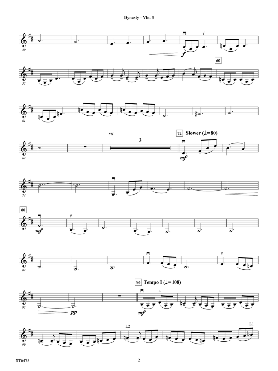 Dynasty: Violin 3 (Viola T.C.) Viola scores gallery preview page 2