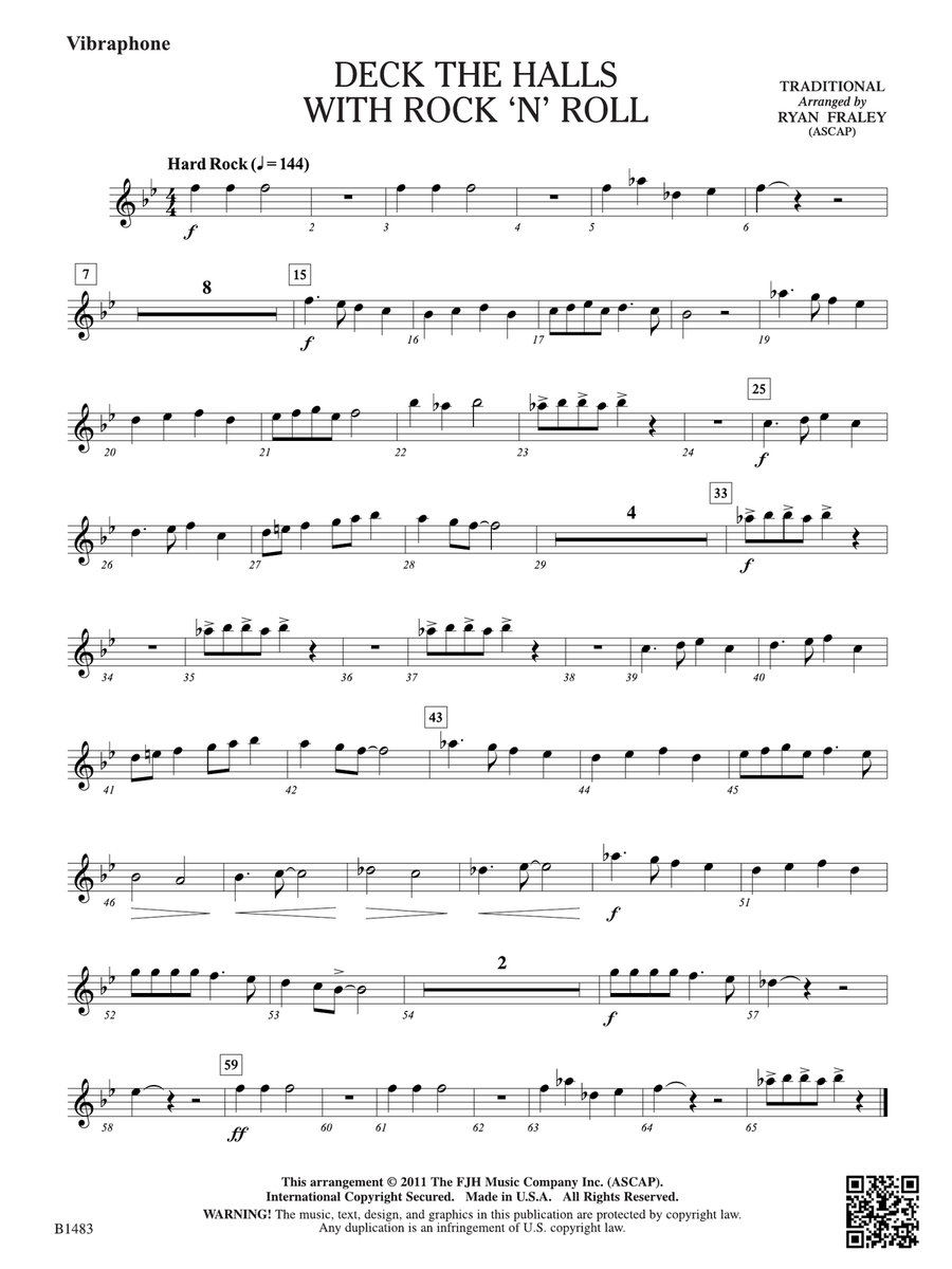 Deck the Halls with Rock 'n' Roll: Vibraphone Vibraphone scores gallery preview page 1