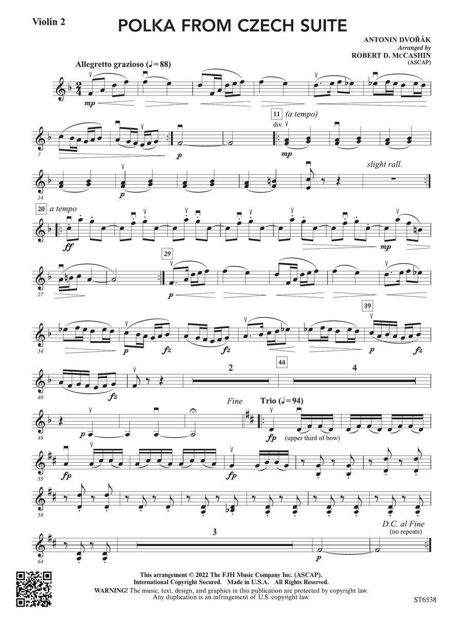 Polka from Czech Suite: Violin 2 Violin scores gallery preview page 1