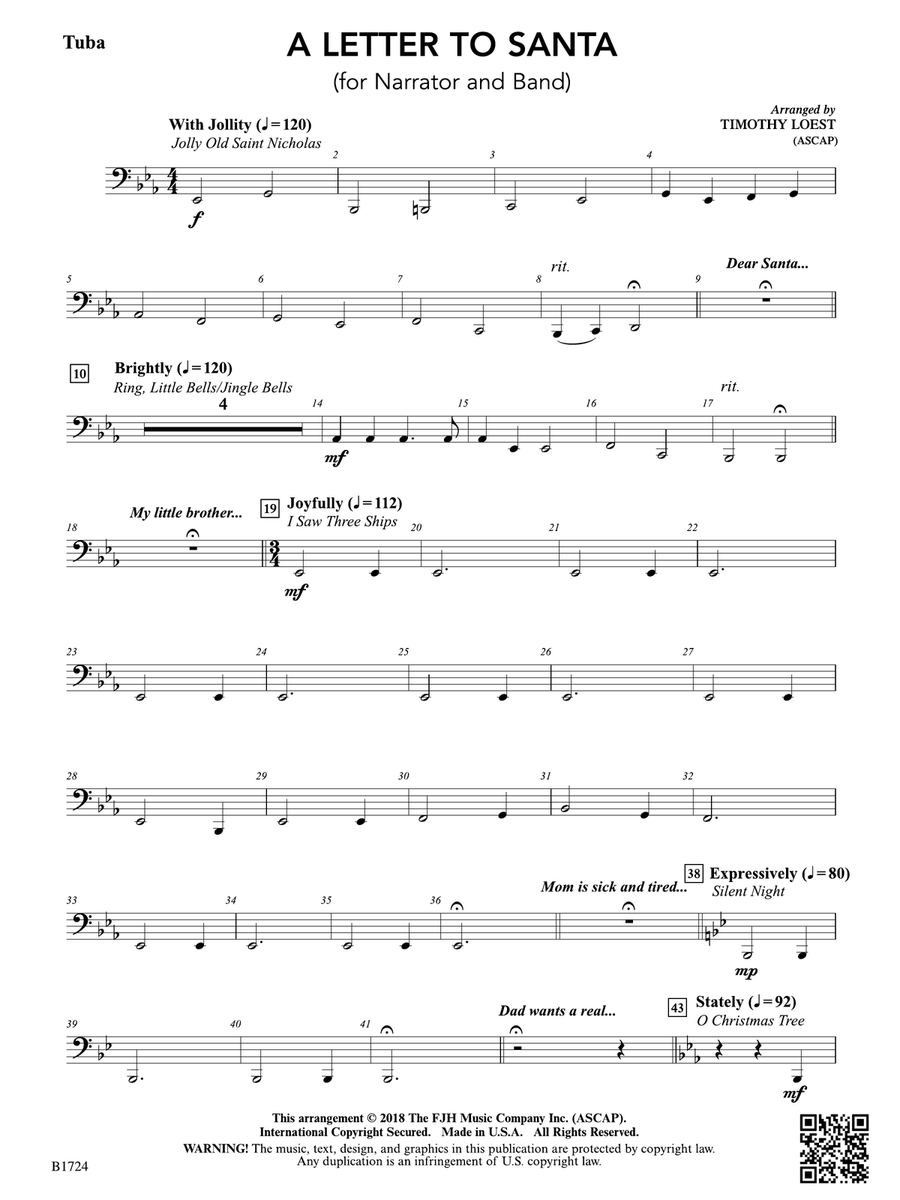 A Letter to Santa: Tuba A Letter to Santa: Tuba Tuba scores gallery preview page 1