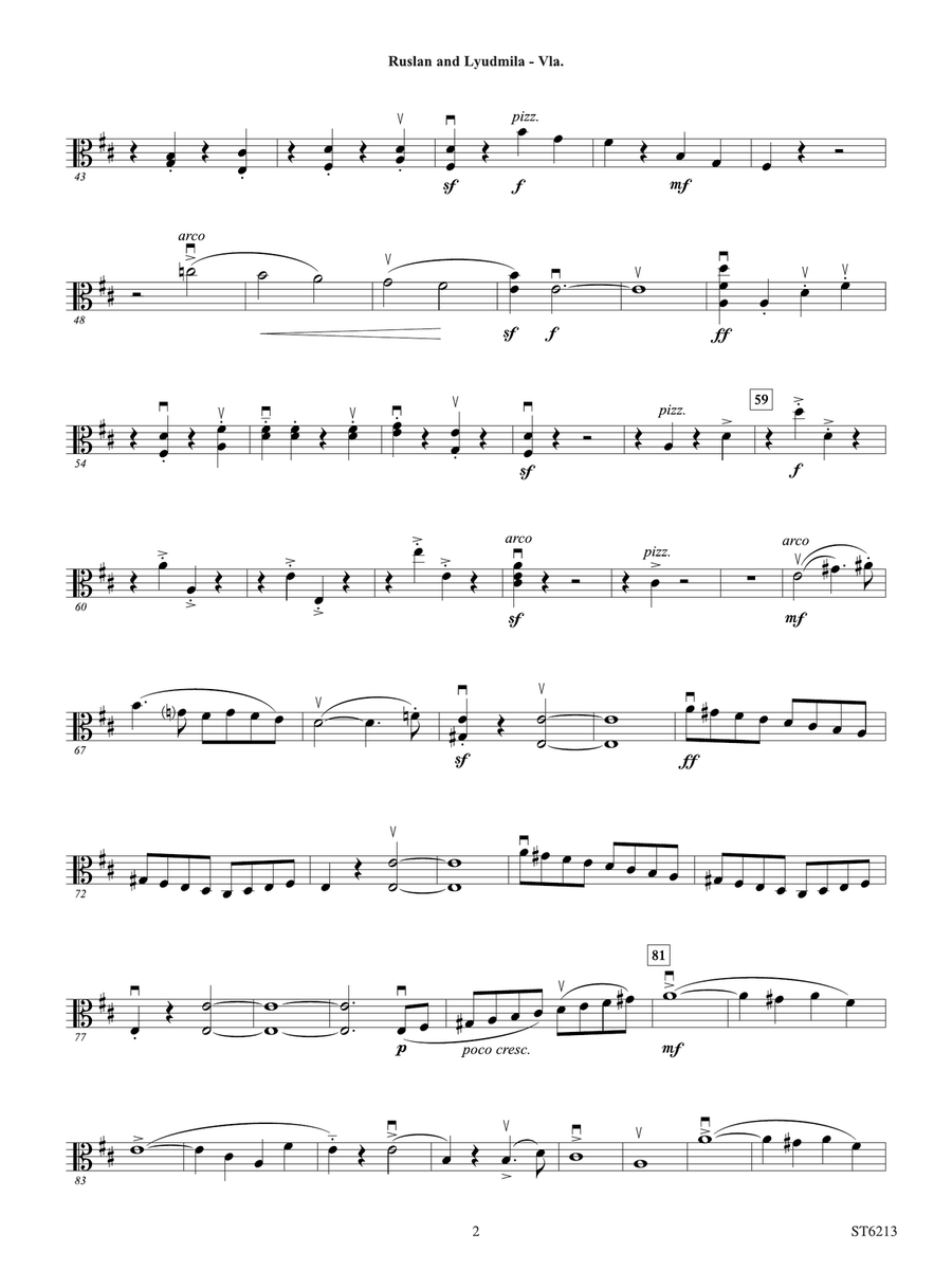 Overture to Ruslan and Lyudmila: Viola Viola scores gallery preview page 2