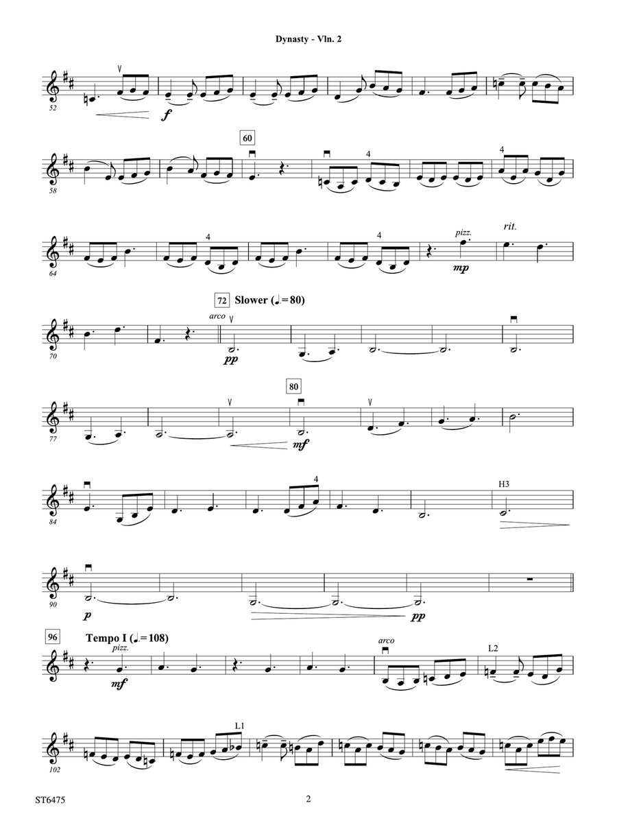 Dynasty: Violin 2 Dynasty: Violin 2 Violin scores gallery preview page 2