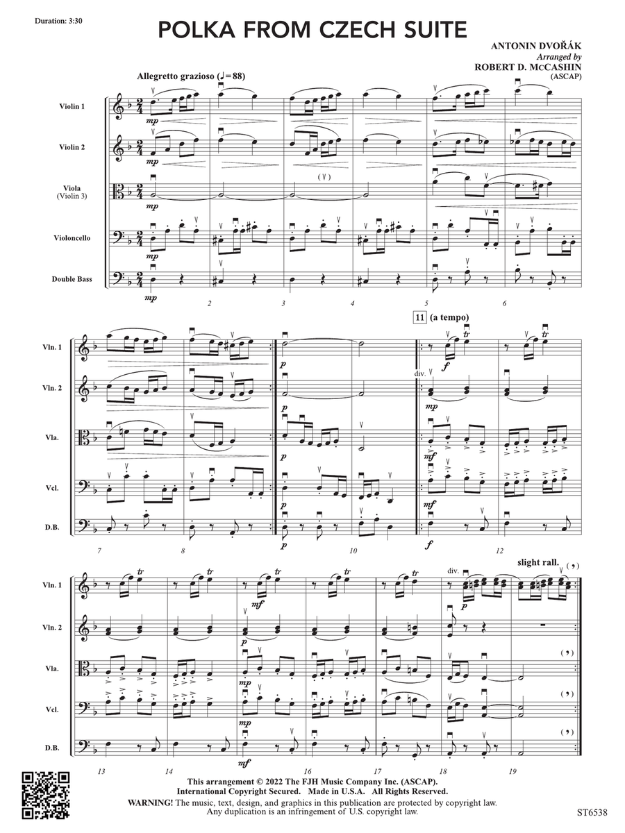 Polka from Czech Suite: Score String Orchestra scores gallery preview page 3