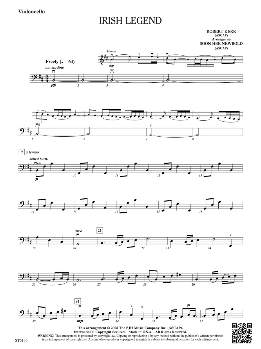 Irish Legend: Violoncello Part scores gallery preview page 1