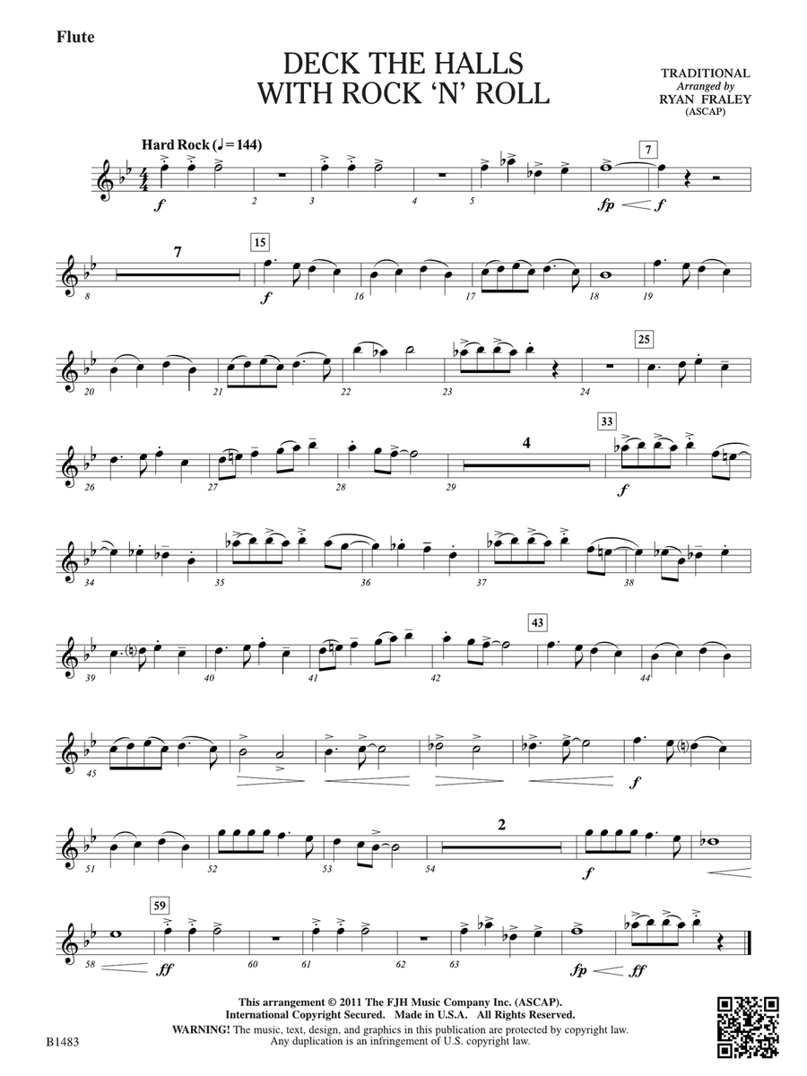 Deck the Halls with Rock 'n' Roll: Flute Flute scores gallery preview page 1