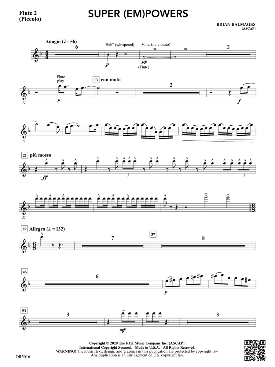 Super (Em)Powers: Flute 2 (Piccolo) Flute scores gallery preview page 1